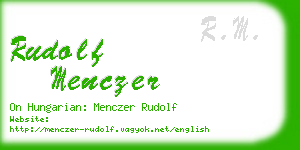 rudolf menczer business card